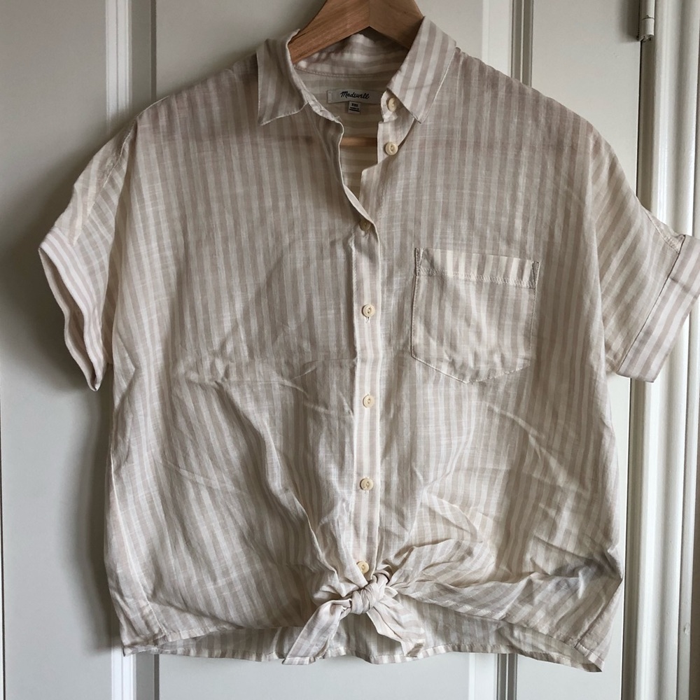 NWOT Madewell Striped Button Down Top XXS